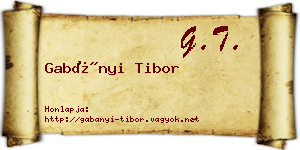 Gabányi Tibor névjegykártya
